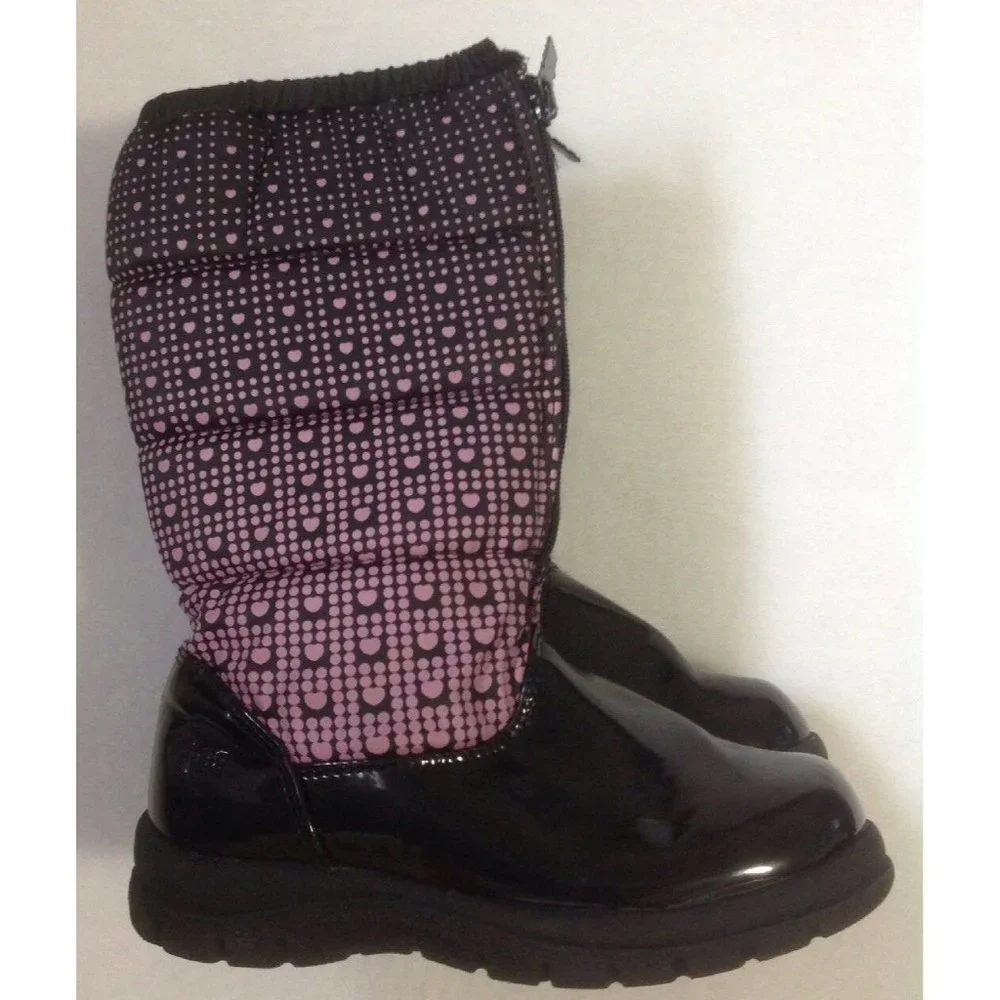 Girl's Totes Kerry Black Snow Boots Sz 1 Med Insulated Winter Boots Waterproof